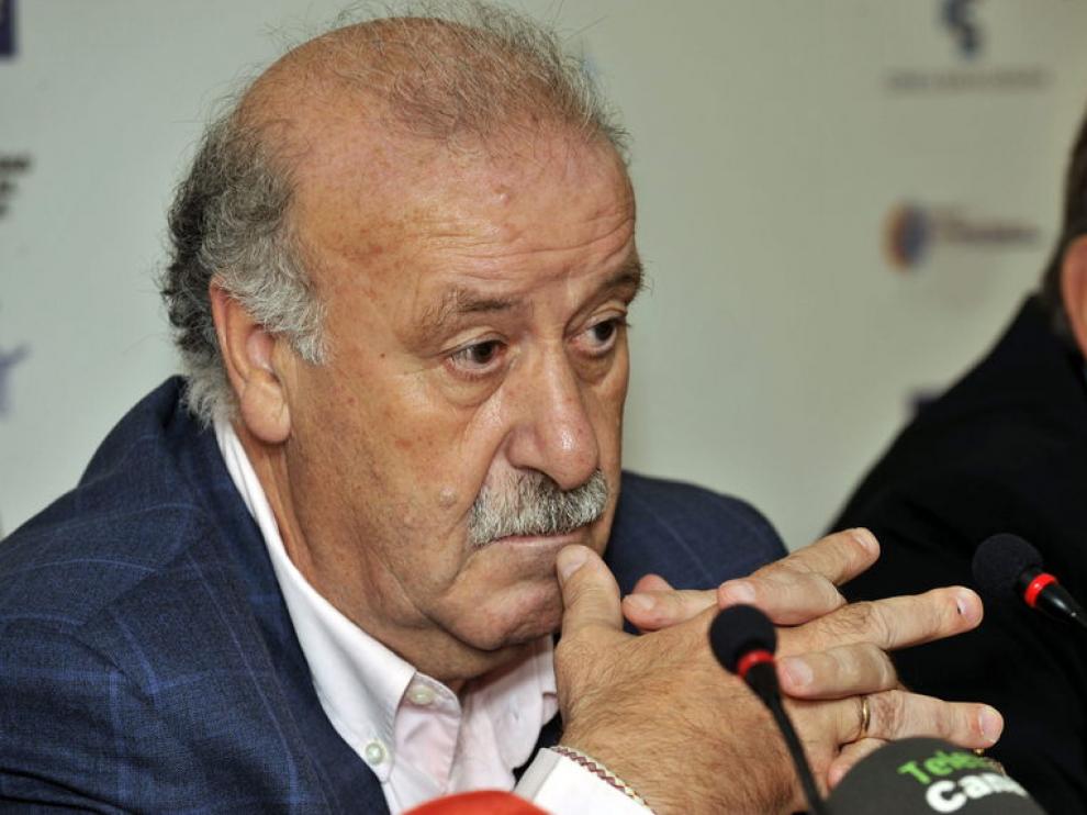 Vicente Del Bosque durante la rueda de prensa en Gran Canaria.