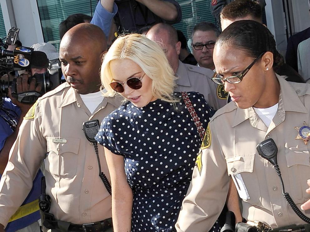 Lindsay Lohan a su llegada a los juzgados