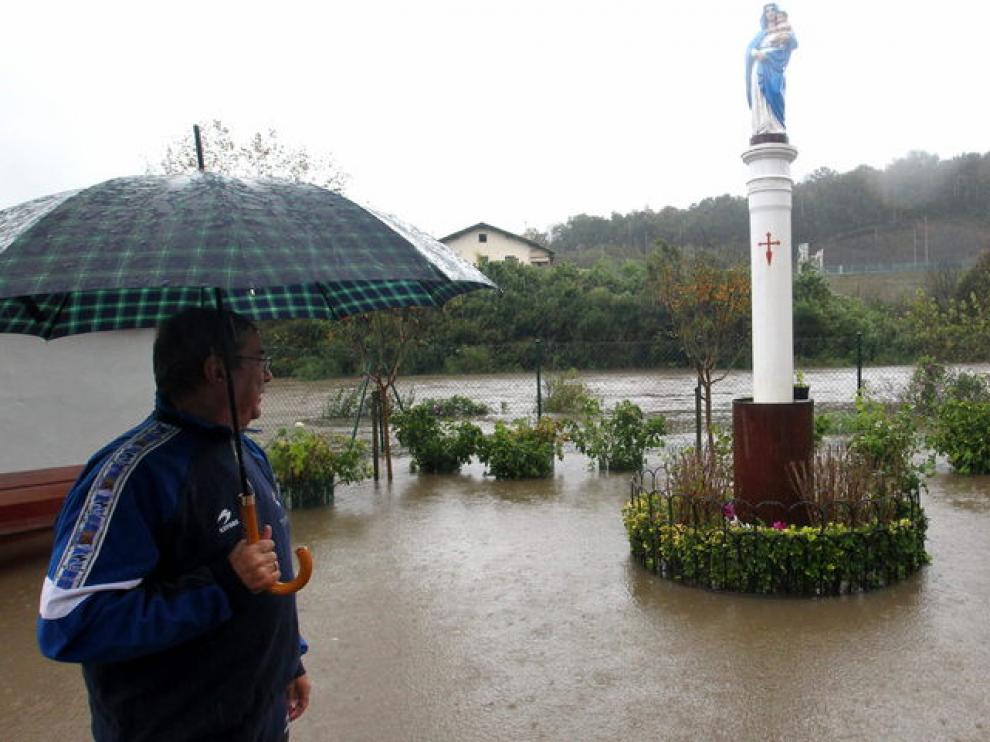 Desbordamiento del río Urumea, en Guipúzcoa