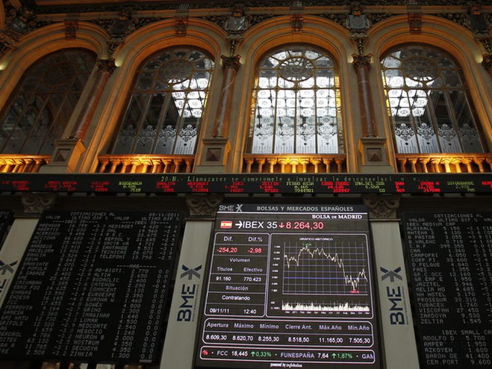 La bolsa madrileña a media sesión