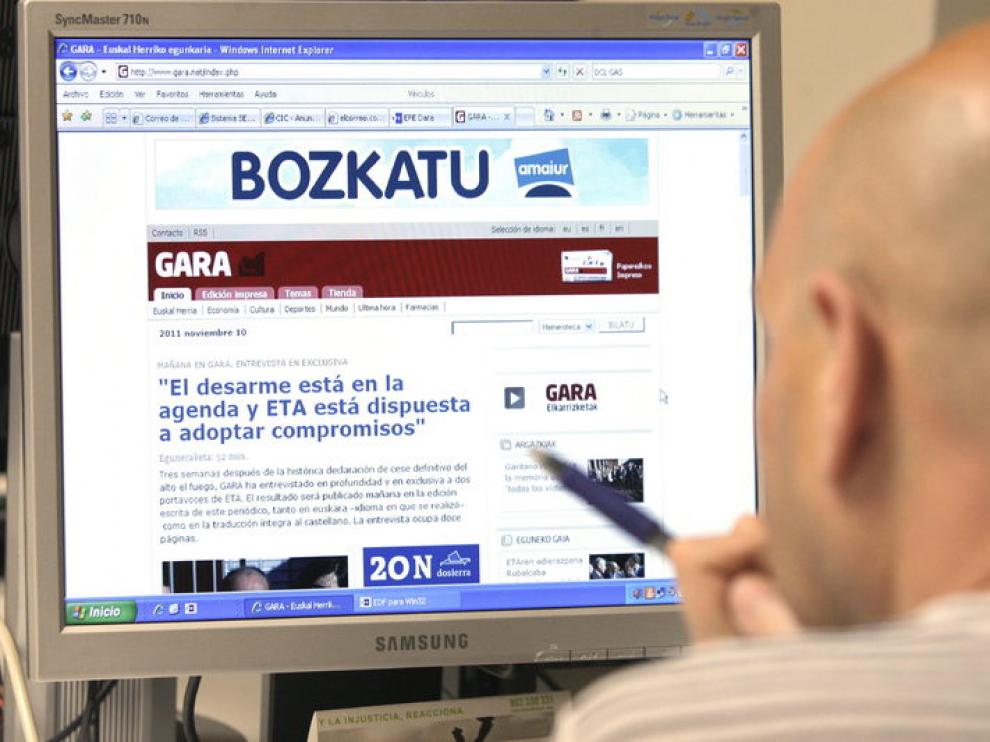Imagen de al web de Gara
