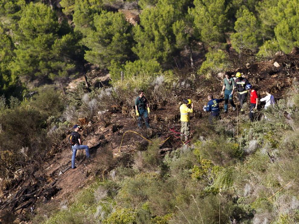 Zona donde se estrelló el aparato