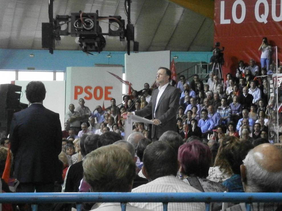 Marcelino Iglesias en el mitin de Zaragoza