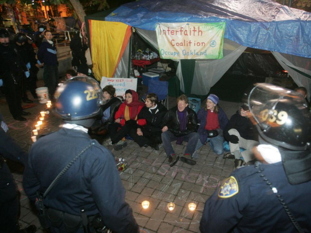 El campamento de 'Occupy Wall Street' en Oakland, California