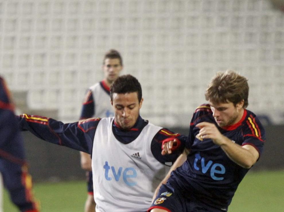 Un entrenamiento de la selección española