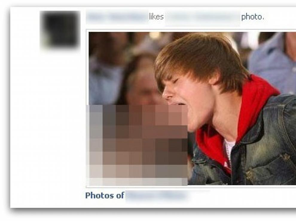Imagen de un muro atacado en Facebook