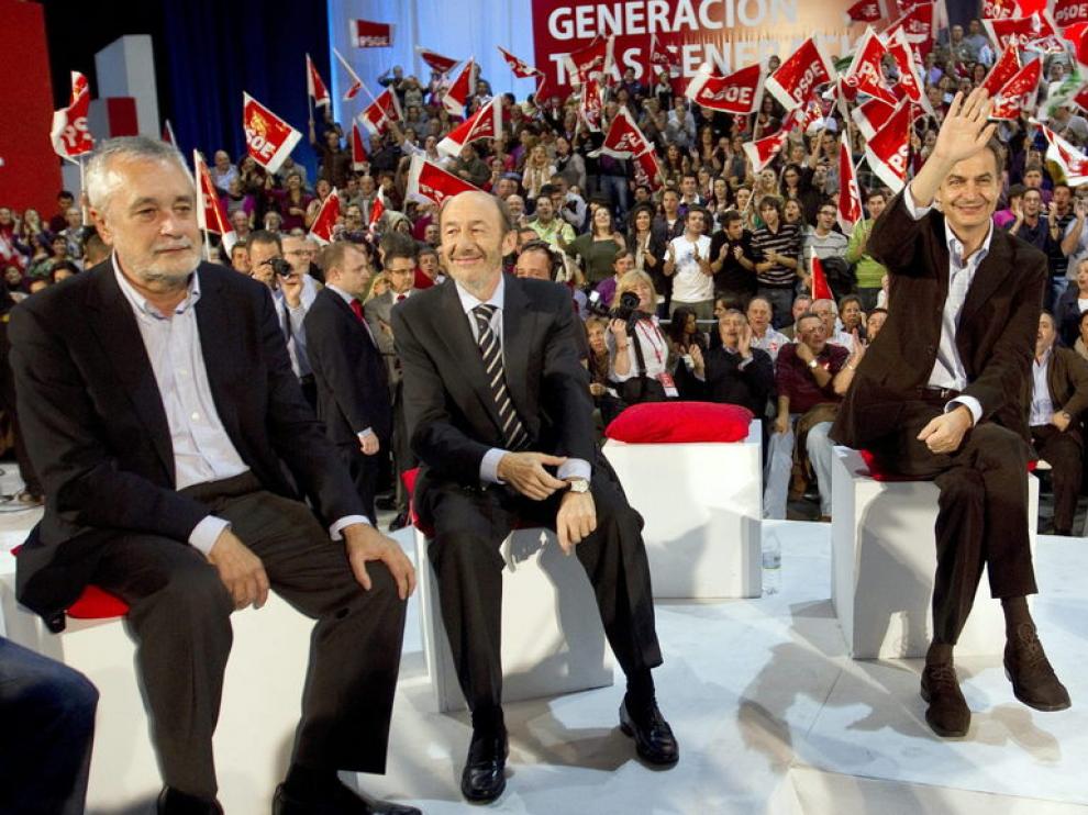 Griñán, Rubalcaba y Zapatero en Málaga