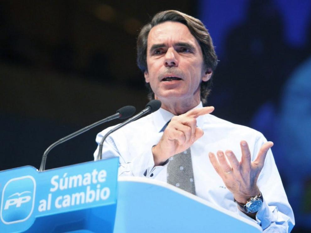 Aznar, en el mitin de Zaragoza