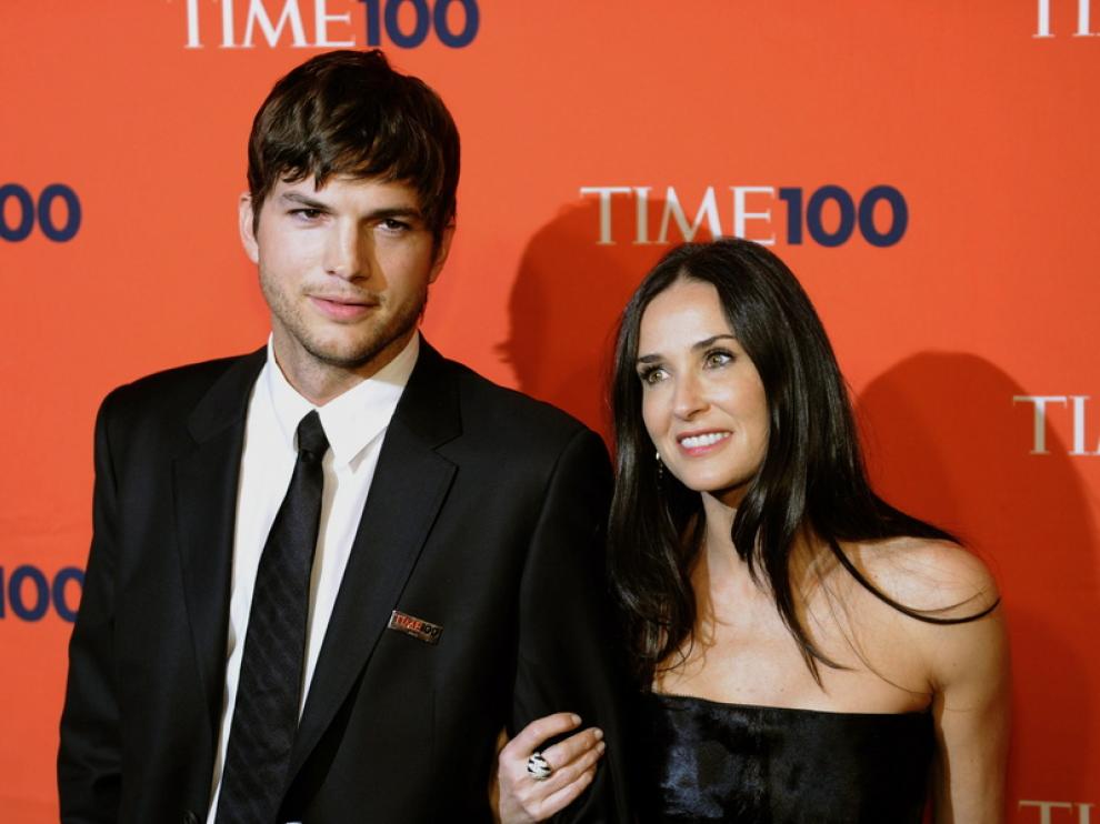 Imagen de archivo de Demi Moore junto a su exmarido Asthon Kutcher
