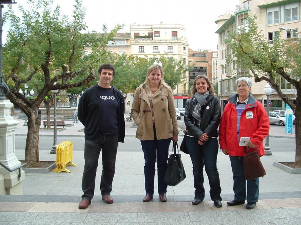 De izquierda a derecha, Javier Casado (Equo), Lucía Oliván (PP-PAR), Begoña Nasarre (PSOE) y Antonia Piedrafita (IU-CHA).