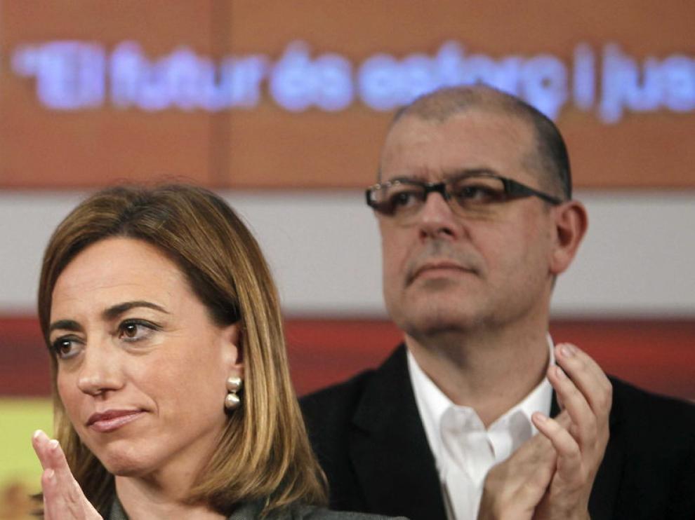 Chacón, con gestro triste tras la derrota del PSOE.