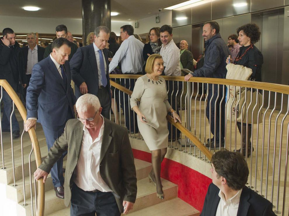 Luisa Fernanda Rudi, en el hotel donde se ha concentrado el PP