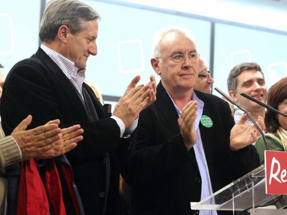 Cayo Lara, durante la noche electoral