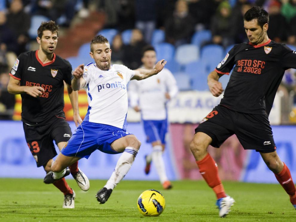 Imagen del partido entre el Real Zaragoza y el Sevilla