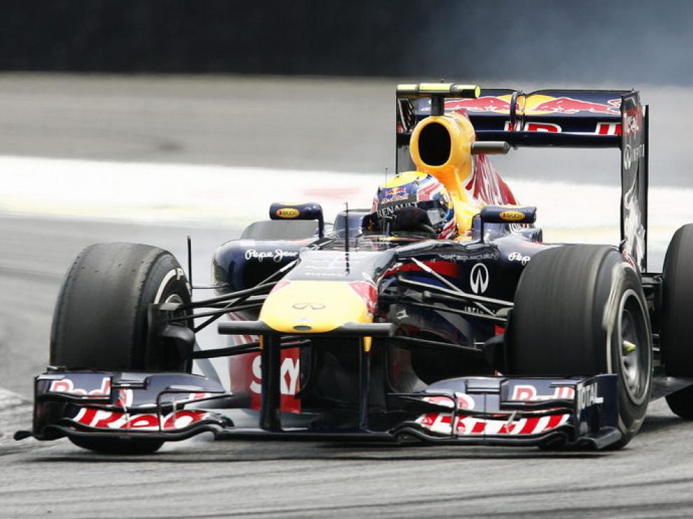 Mark Webber sobre el asfalto de Brasil