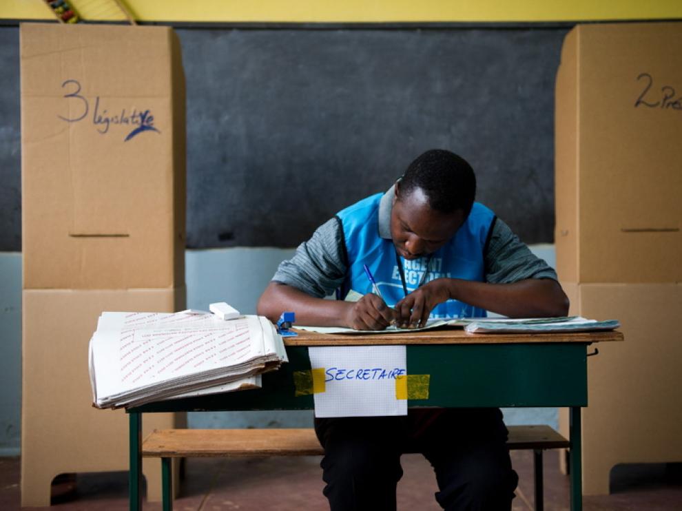 Imagen de un colegio electoral en Lubumbashi