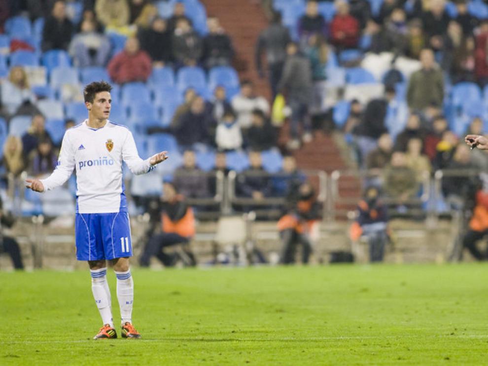 Partido en La Romareda entre el Real Zaragoza y el Sevilla