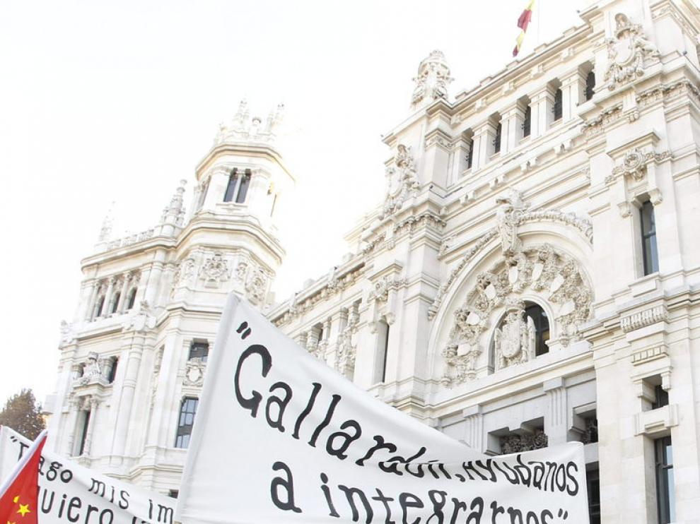 Manifestación de comerciantes chinos en Madrid