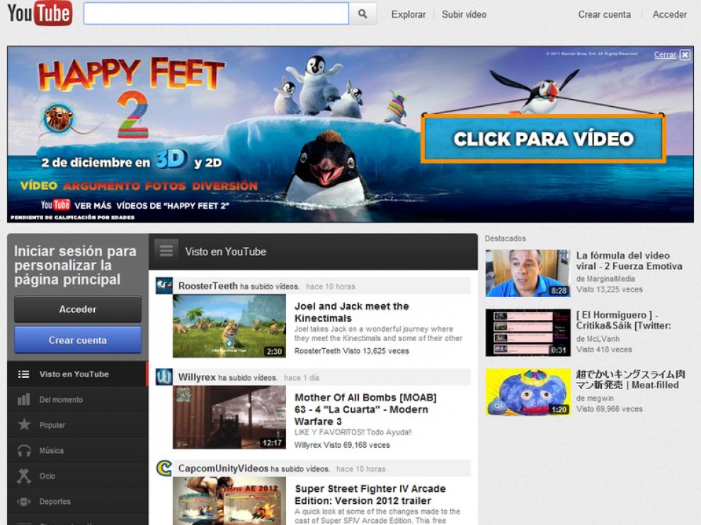 El nuevo aspecto de Youtube