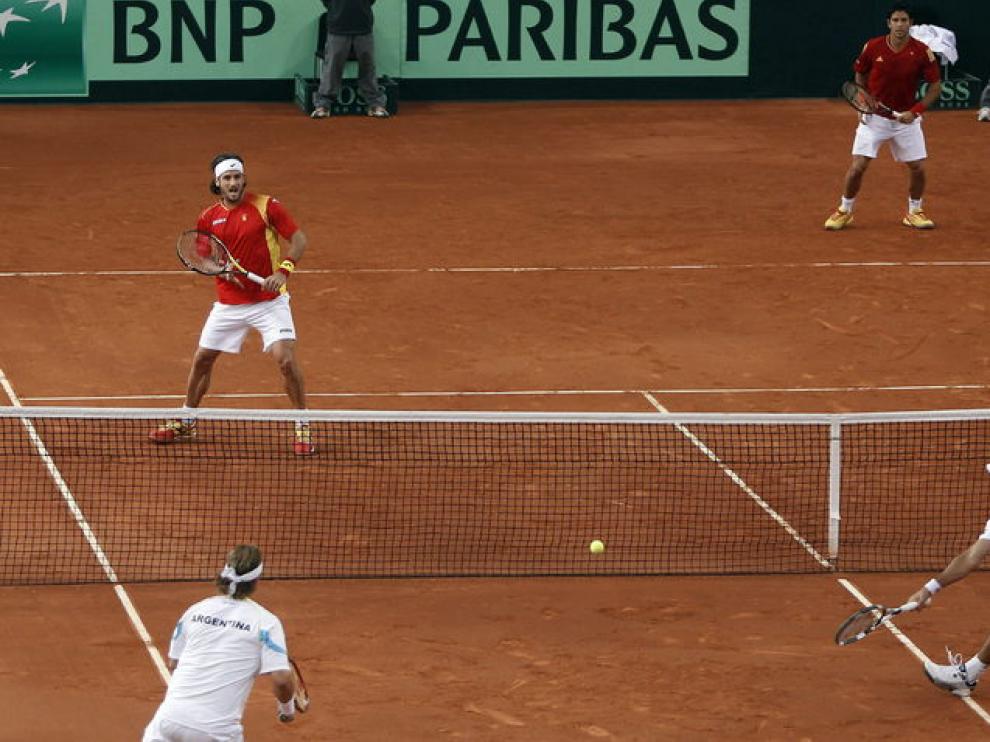 Partido a dobles entre España y Argentina