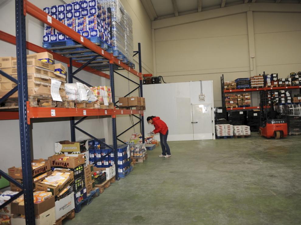 Almacén del Banco de Alimentos de Teruel en Platea.