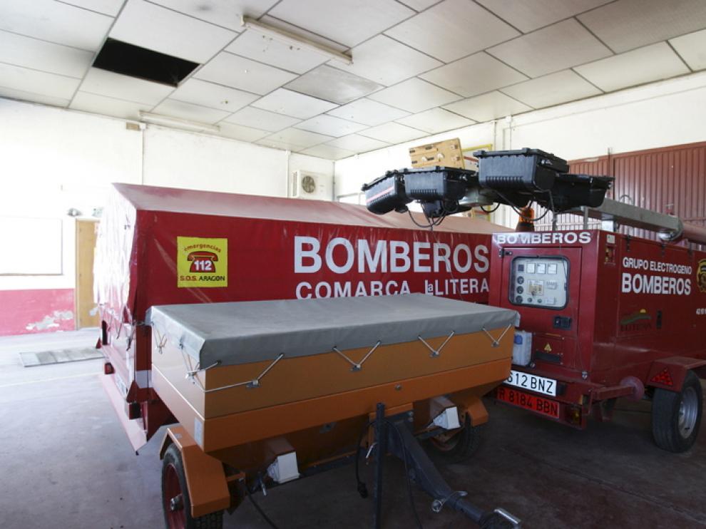 Instalaciones del parque de bomberos de la Comarca de La Litera, en Binéfar.
