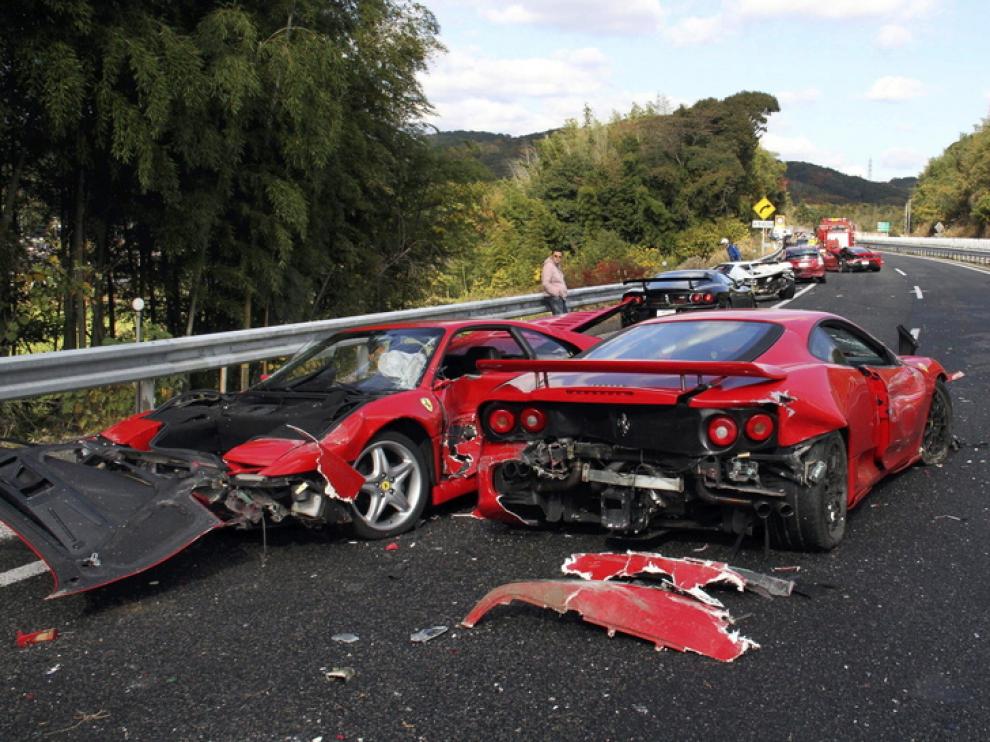Imagen de dos de los coches siniestrados