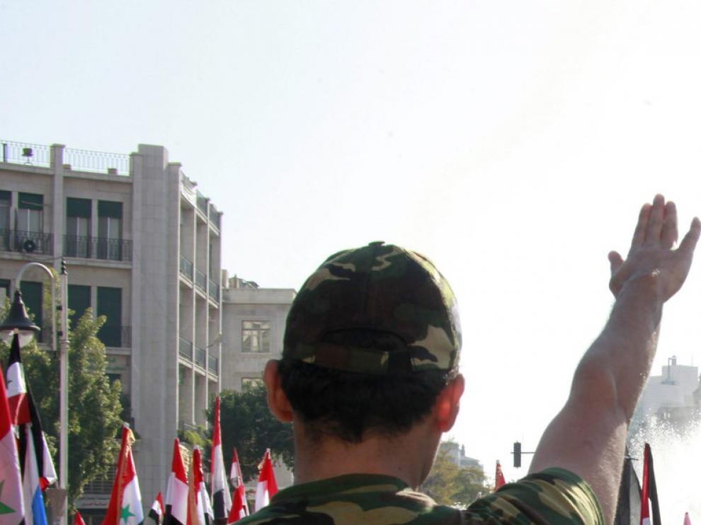 Imagen de archivo de una manifestación contra las sanciones de la Liga Árabe sobre Siria