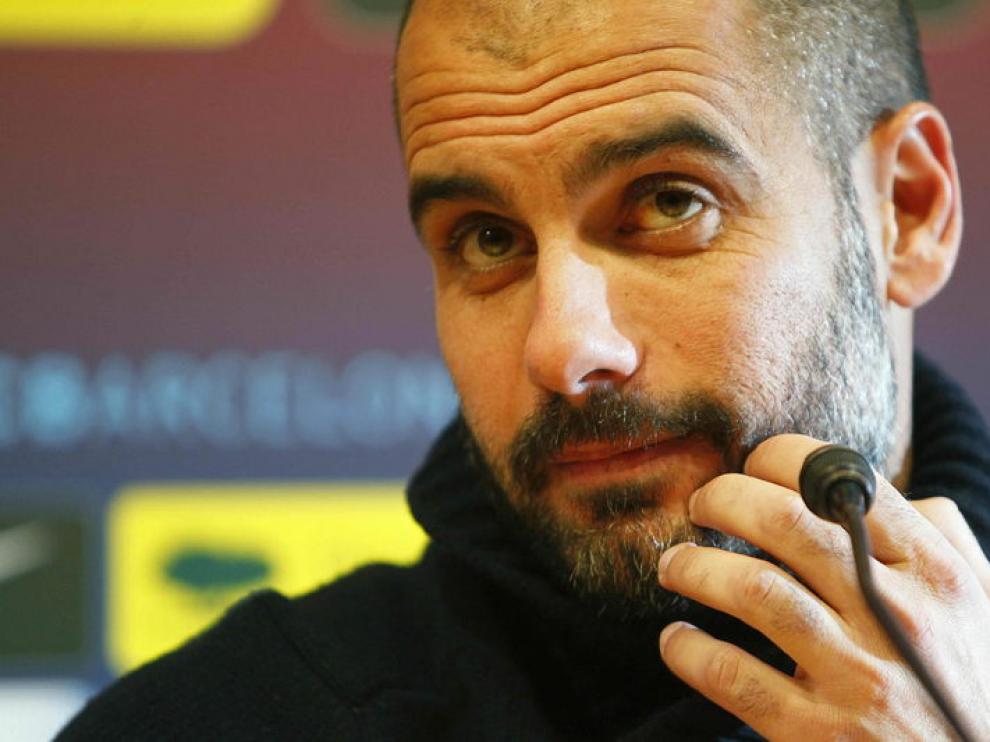Pep Guardiola, en la rueda de prensa