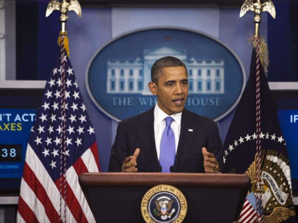 Barack Obama durante una rueda de prensa.