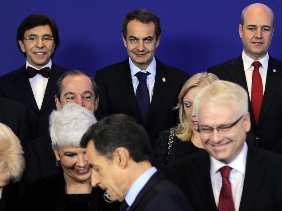 El presidente del Gobierno en funciones, José Luis Rodríguez Zapatero, en Bruselas