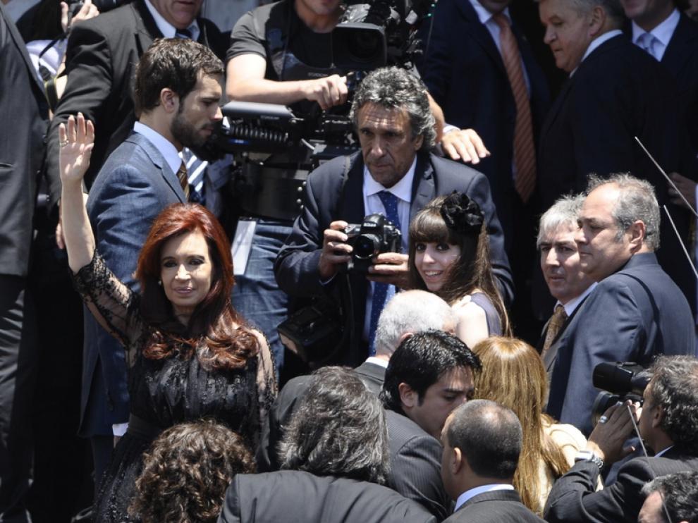 Cristina Fernández, de riguroso luto