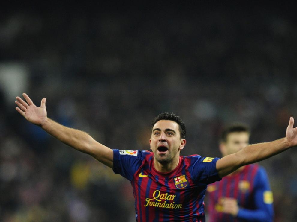 Xavi celebra el tercero