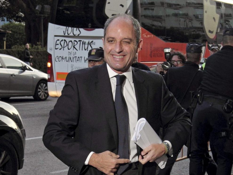Llegada de Francisco Camps al Palacio de Justicia