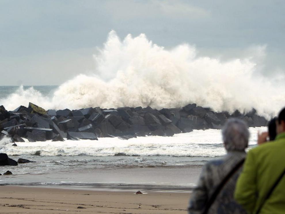 Imagen del temporal en el Cantábrico