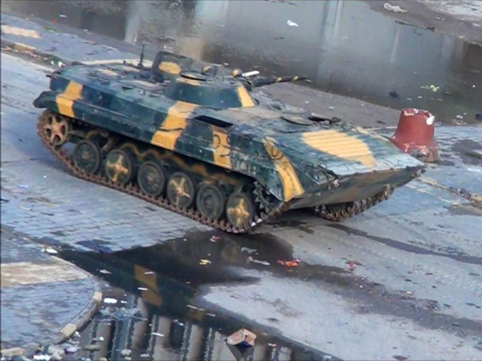Un tanque en Homs