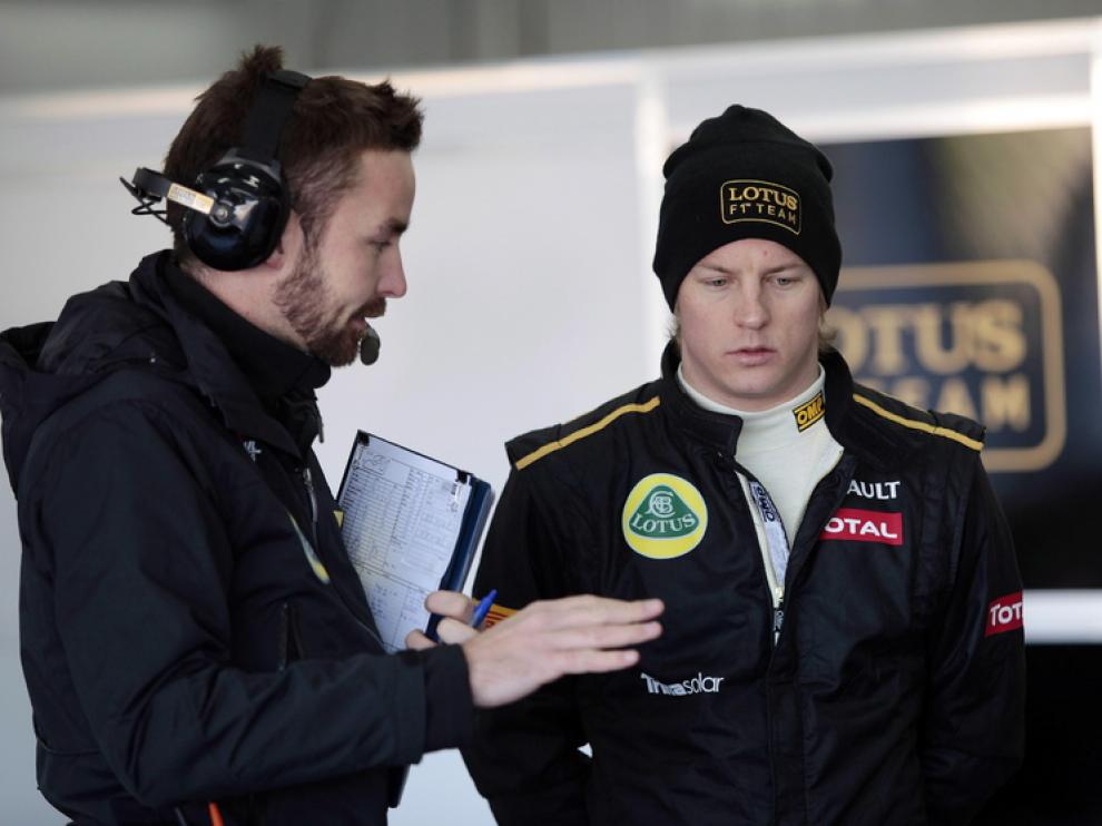 Kimi Raikkonen durante la sesión de entrenamiento.