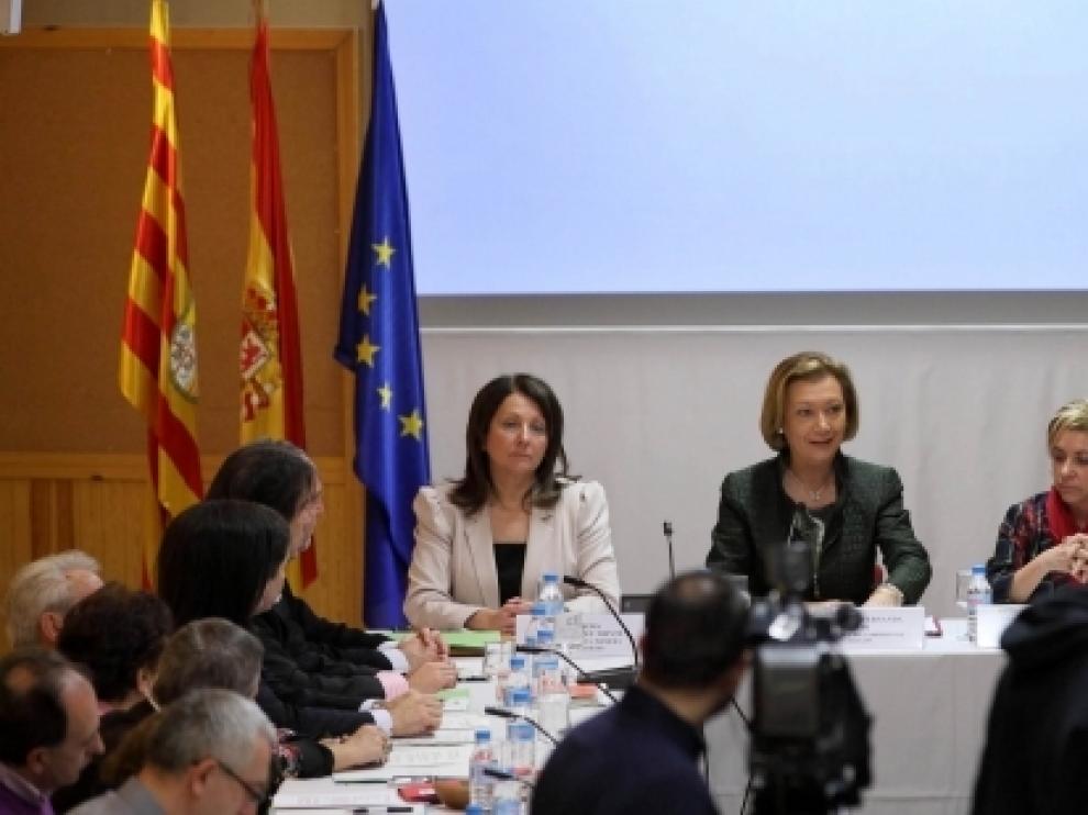 La presidenta de Aragón esta mañana