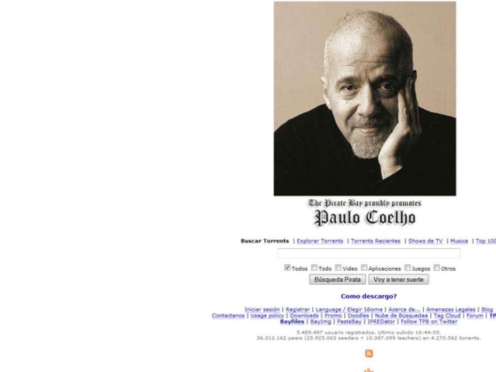El portal ha cambiado hoy su logo por una foto de Coelho