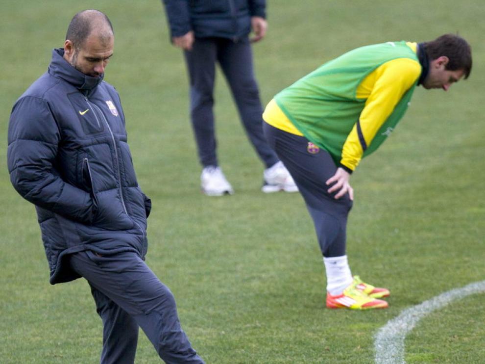 Imagen del entrenamiento del FC Barcelona antes del encuentro ante la Real Sociedad.
