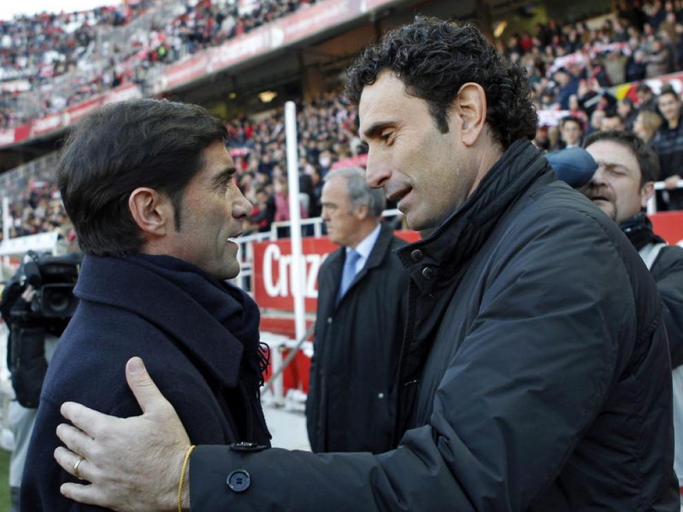 Marcelino, durante un partido contra su actual equipo