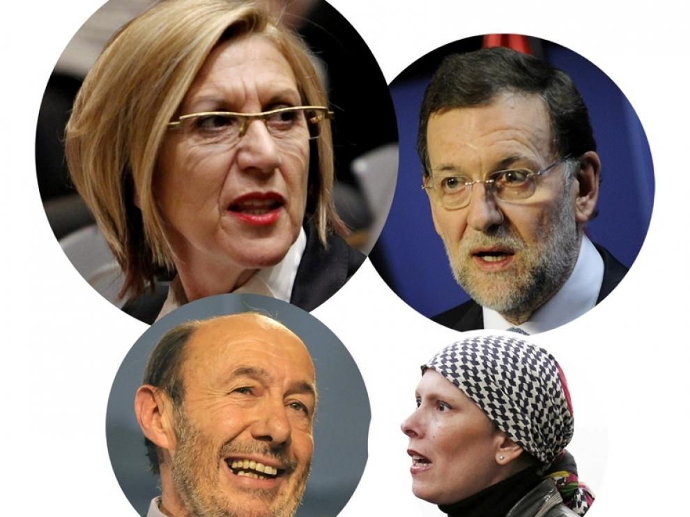 Díez, Rajoy, Rubalcaba y Uxue