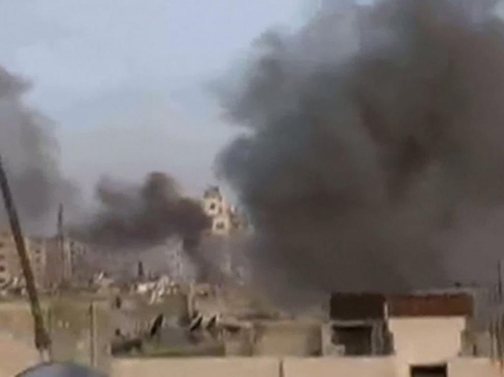 Captura de un vídeo de Youtube de la ciudad de Homs