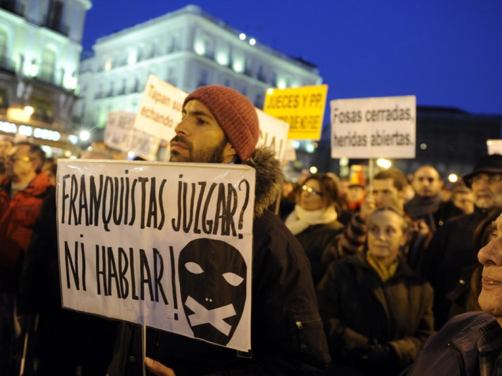 Protesta en la puerta del Sol