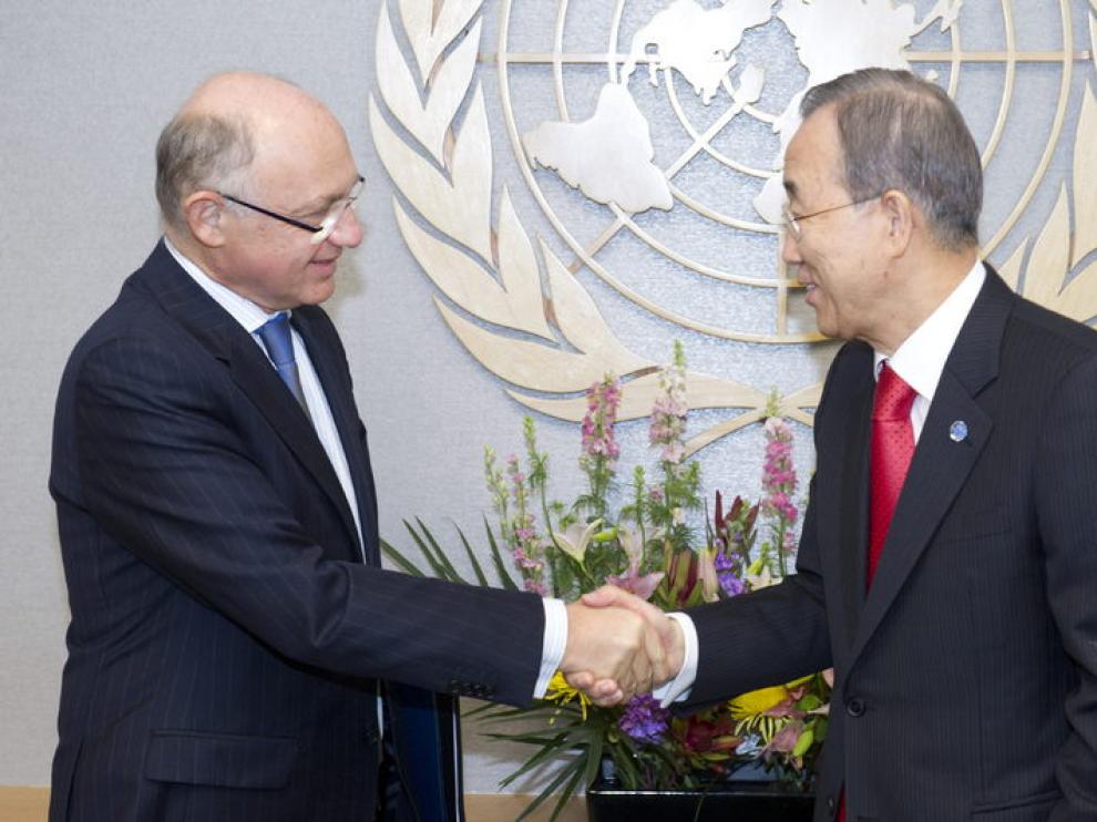 Héctor Timerman con el secretario general de Naciones Unidas