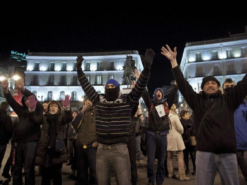 Manifestación en Sol en apoyo de los detenidos