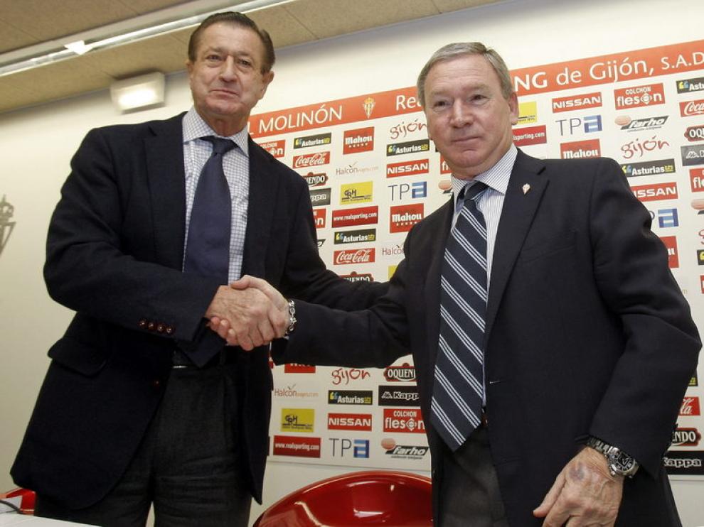 Clemente, con el presidente del Sporting