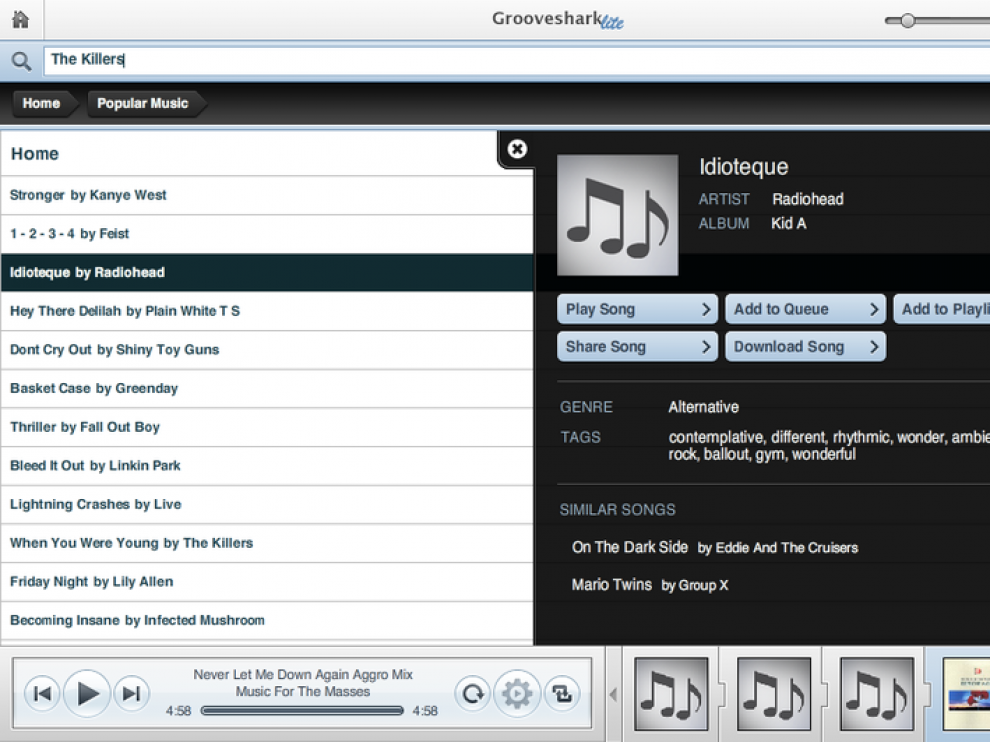 Imagen del servicio de música online.