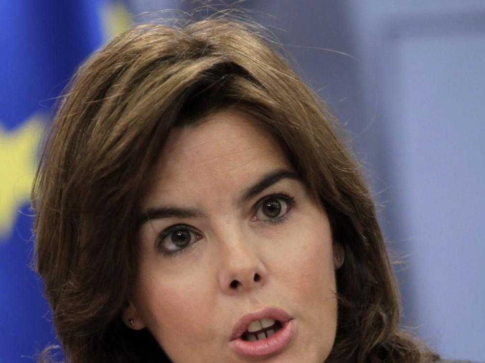 Soraya Saénz de Santamaría tras el Consejo de Ministros