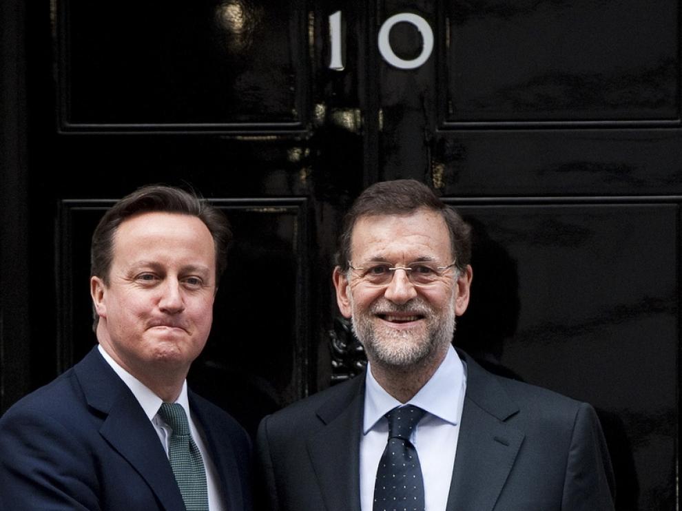 David Cameron y Mariano Rajoy en el 10 de Downing Street